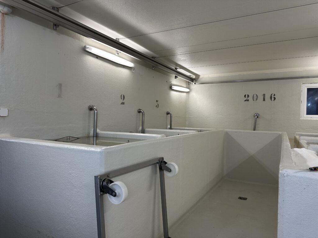 Salzbäder für den Käse.